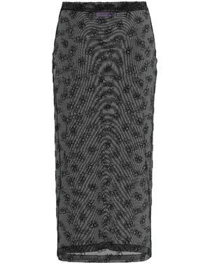 MACCAPANI Embroidered Semi-Sheer Overskirt - Grey