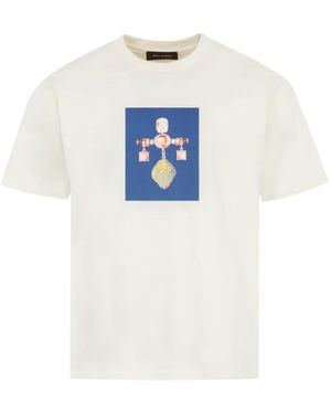 Wales Bonner T-Shirt Met Grafische Compass-Print - Wit