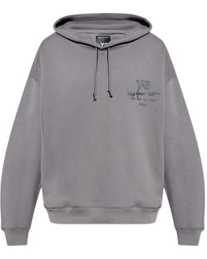 Y-3 Logo-print Hoodie - グレー