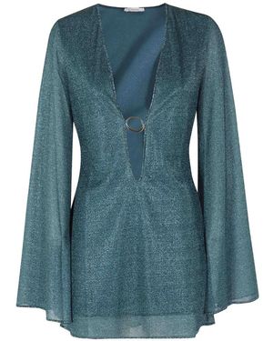 Oséree Flared-Sleeve Mini Beach Dress - Blue