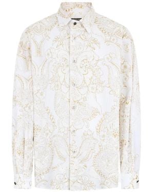 Roberto Cavalli Patterned Long-Sleeve Shirt - White