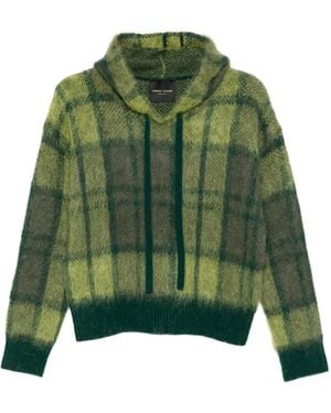 Roberto Collina Felpa Con Cappuccio - Verde