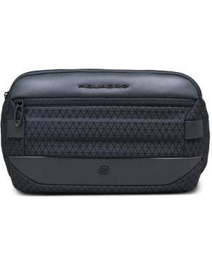 Piquadro Geometric-Pattern Belt Bag - Black