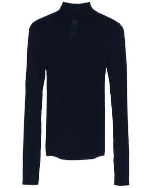 Twinset High-Neck Ribbed Jumper - Blue