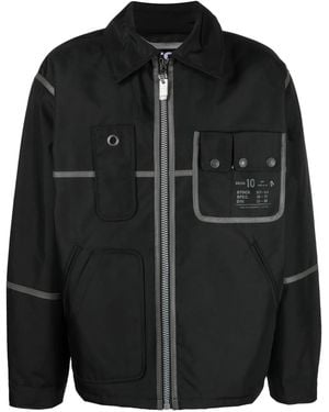 DIESEL Piped-Trim Canvas Jacket - Black