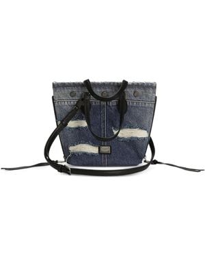 Dolce & Gabbana Atene Distressed Tote Bag - White