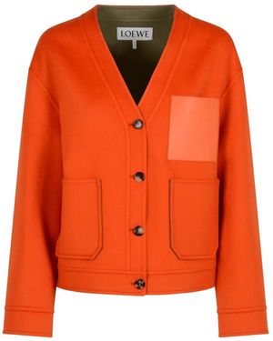 Loewe Jacke Mit Leder-Patch - Orange