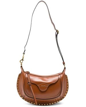 Isabel Marant Moon Pocket Leder-Schultertasche Mit Nieten - Weiß