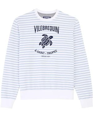 Vilebrequin Logo-Print Striped Sweatshirt - White