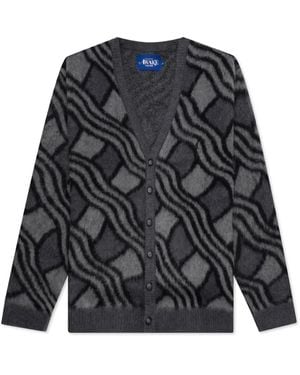 AWAKE NY Patterned-Jacquard Cardigan - Black