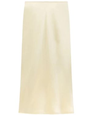 Another Tomorrow Bias-Cut Midi Skirt - White