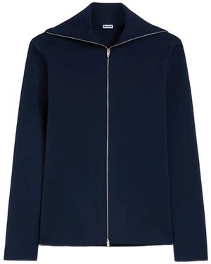 Jil Sander Pull À Col Zippé - Bleu