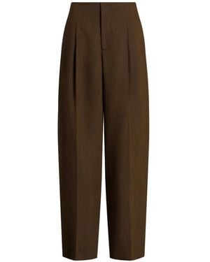 Alberta Ferretti Pleated Trousers - Brown