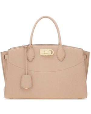 Ferragamo Large Studio Soft Tote Bag - Natural