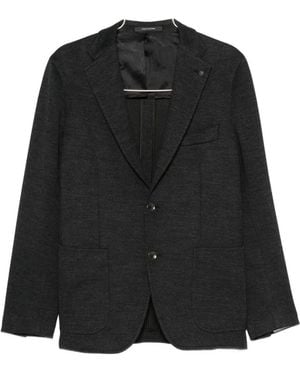 Tagliatore Notched-Lapel Single-Breasted Blazer - Black