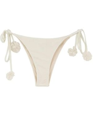 PATBO Sunstone Floral-Detail Side-Tie Bikini Briefs - White