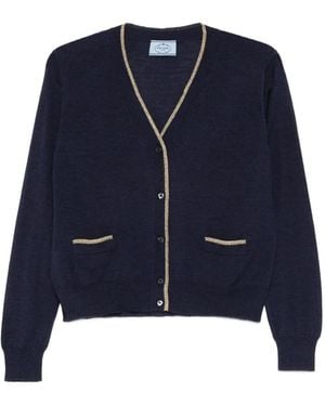 Prada V-Neck Cardigan - Blue