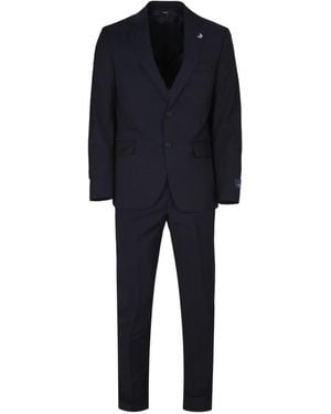 Tombolini Pinstripe-Pattern Single-Breasted Suits - Blue