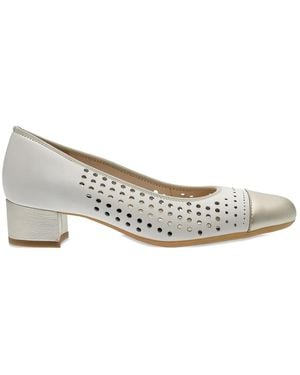 Ara Nizza Perforated Leather Pumps - White