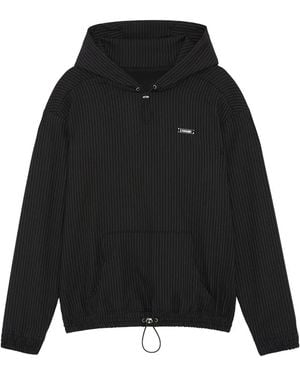 Ahluwalia Pinstripe Hooded Jacket - Black