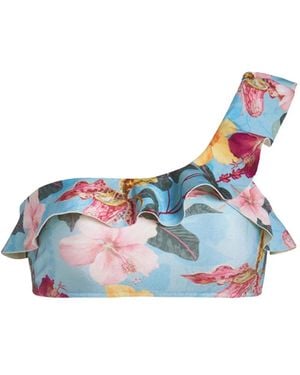 PATBO Hibiscus Asymmetrische Bikini - Blauw