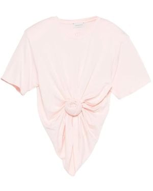 Magda Butrym Knotted Front T-Shirt - Pink