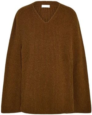 Ferragamo Cashmere Blend Cape - Brown