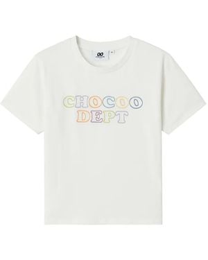 Chocoolate Embroidered Graphic T-Shirt - White