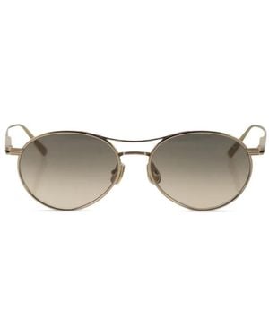 Brunello Cucinelli Titanium Crystal-Lens Sunglasses - Metallic