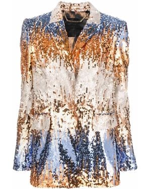 Philipp Plein Sequin Single-Breasted Blazer - Blue