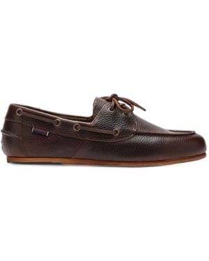 Sebago Owen Tumbled-Leather Boat Shoes - Brown