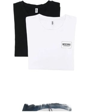 Moschino Pack de dos camisetas con parche del logo - Negro