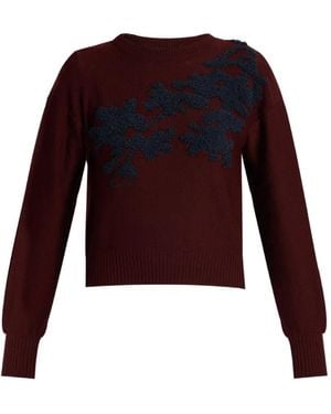 Erdem Floral-Embroidered Merino-Wool Jumper