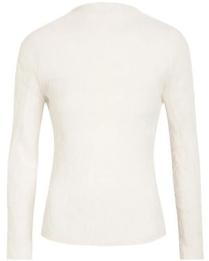 Issey Miyake Pleated Long-Sleeve Top - White