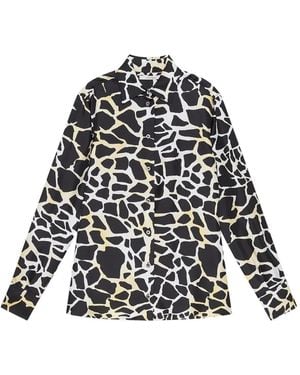 Maliparmi Giraffe-Print Button-Down Shirt - Black