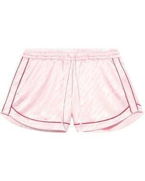 Off-White c/o Virgil Abloh Sat Jacq Ow text piping pajama shorts - Rosa