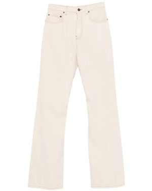 Burberry Equestrian-Knight Straight-Leg Jeans - Natural
