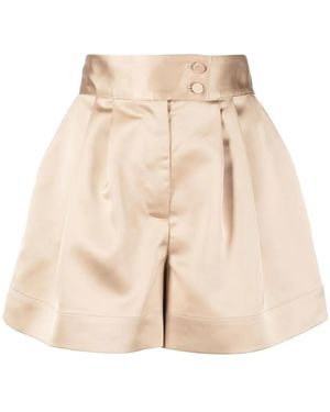 Styland High-Waisted Satin-Finish Shorts - Natural