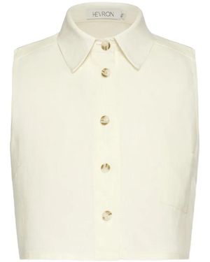 Hevron Chemise Crop Katja À Design Sans Manches - Blanc