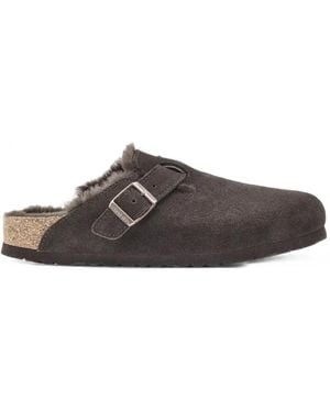Birkenstock Boston Shearling-Lined Buckle-Fastening Sandals - Brown
