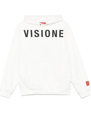 Vision Of Super Logo-Print Hoodie - White