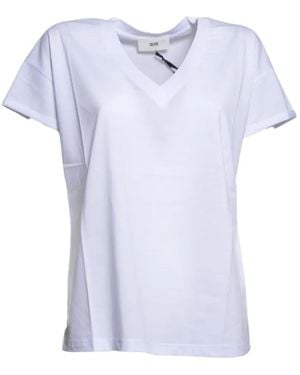 SOLOTRE Cotton V-Neck T-Shirt - Blue