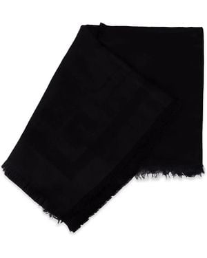 Elisabetta Franchi Bufanda Con Logo En Jacquard - Negro