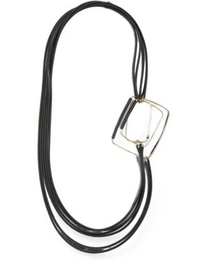 Liviana Conti Lia Geometric-Pendant Multi-Strand Necklace - Black