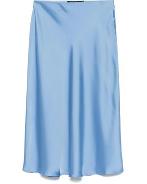 Ralph Lauren Falda Midi De Satén - Azul