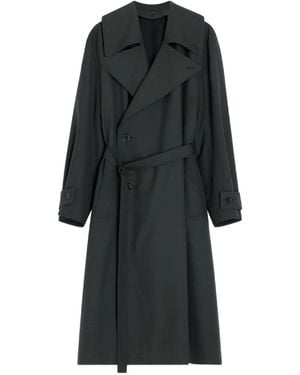 Lemaire Trench Doppiopetto Con Cintura - Nero