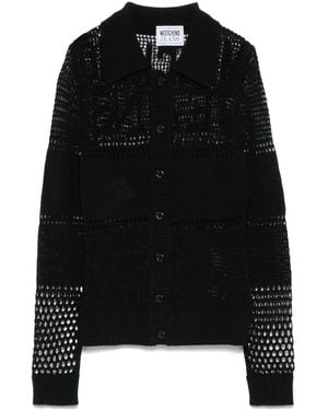 Moschino Cotton-Blend Crochet Shirt - Black