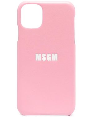MSGM Coque D'Iphone 11 À Logo Imprimé - Pink