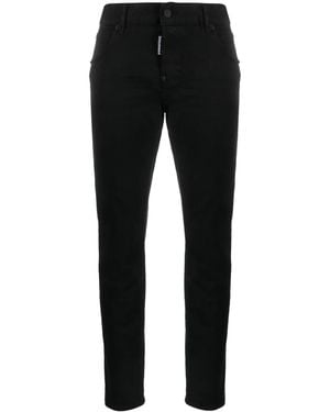 DSquared² Low-Rise Tapered Jeans - Black