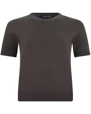 Max Mara Short-Sleeved Knitted T-Shirt - Grey